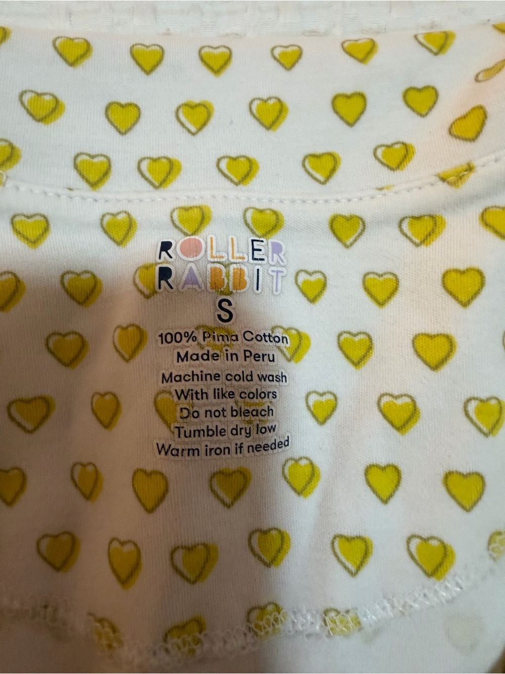 Roller Rabbit Girls' Yellow Heart Print Pajama Top